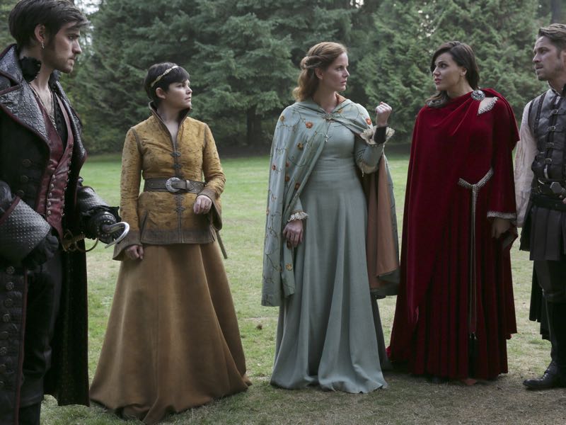 ONCE UPON A TIME - "Nimue" - In Camelot, Merlin spearheads a mission to reunite the dagger with Excalibur so he can use the weapon to save Emma from the darkness threatening her soul. With Zelena in tow, Hook, Mary Margaret, David, Regina and Robin steal into Arthur's castle to take the broken sword from the maniacal king. Meanwhile, Merlin brings Emma along on a journey to confront his ancient nemesis and retrieve the sacred spark he'll need to reforge Excalibur. Both parties are tested, but one suffers a blow that could derail the entire operation. In a flashback to long before the Age of Arthur, young Merlin finds purpose after he is blessed with magic and immortality, but when he falls in love with a young refugee named Nimue, everything changes for Merlin, as their romance starts a chain of events that touches every one of our present day heroes, on "Once Upon a Time," SUNDAY, NOVEMBER 8 (8:00-9:00 p.m., ET) on the ABC Television Network. (ABC/Jack Rowand) COLIN O'DONOGHUE, GINNIFER GOODWIN, REBECCA MADER, LANA PARRILLA, SEAN MAGUIRE