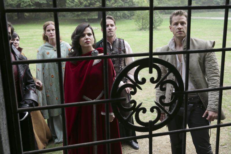 ONCE UPON A TIME - "Nimue" - In Camelot, Merlin spearheads a mission to reunite the dagger with Excalibur so he can use the weapon to save Emma from the darkness threatening her soul. With Zelena in tow, Hook, Mary Margaret, David, Regina and Robin steal into Arthur's castle to take the broken sword from the maniacal king. Meanwhile, Merlin brings Emma along on a journey to confront his ancient nemesis and retrieve the sacred spark he'll need to reforge Excalibur. Both parties are tested, but one suffers a blow that could derail the entire operation. In a flashback to long before the Age of Arthur, young Merlin finds purpose after he is blessed with magic and immortality, but when he falls in love with a young refugee named Nimue, everything changes for Merlin, as their romance starts a chain of events that touches every one of our present day heroes, on "Once Upon a Time," SUNDAY, NOVEMBER 8 (8:00-9:00 p.m., ET) on the ABC Television Network. (ABC/Jack Rowand) COLIN O'DONOGHUE, GINNIFER GOODWIN, REBECCA MADER, LANA PARRILLA, SEAN MAGUIRE, JOSH DALLAS