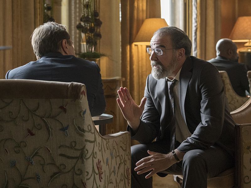 Sebastian Koch as Otto During and Mandy Patinkin as Saul Berenson in Homeland (Season 5, Episode 6). - Photo: Stephan Rabold/SHOWTIME - Photo ID: Homeland_506_4587.R
