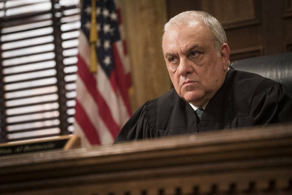 LAW & ORDER: SPECIAL VICTIMS UNIT -- "Imposter" Episode 1803 -- Pictured: Vincent Curatola as Judge Al Bertuccio -- (Photo by: Michael Parmelee/NBC)