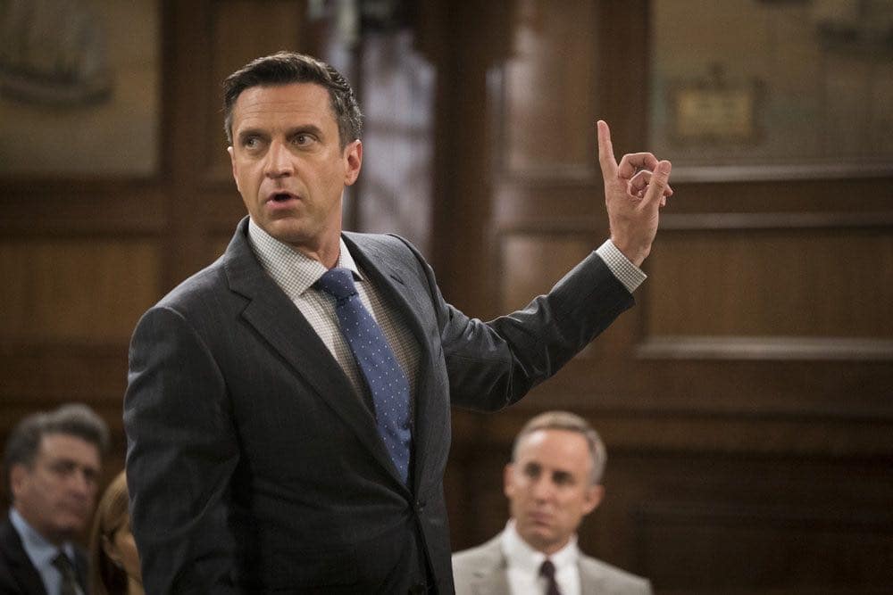 LAW & ORDER: SPECIAL VICTIMS UNIT -- "Imposter" Episode 1803 -- Pictured: Raul Esparza as A.D.A. Rafael Barba -- (Photo by: Michael Parmelee/NBC)