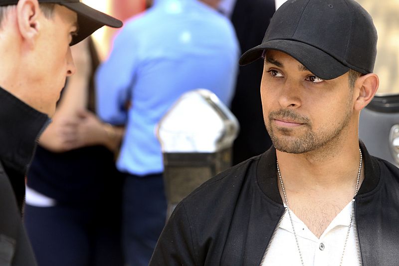"Privileged Information" -- When the NCIS team investigates a marine sergeant's tragic fall from a building, her doctor, Grace Confalone (Laura San Giacomo), confides in Gibbs and suggests he treat it as a murder investigation. Also, Torres searches for a place to live, on NCIS, Tuesday, Oct. 4 (8:00-9:00 PM, ET/PT), on the CBS Television Network. Pictured: Sean Murray, Wilmer Valderrama. Photo: Patrick McElhenney/CBS é2016 CBS Broadcasting, Inc. All Rights Reserved