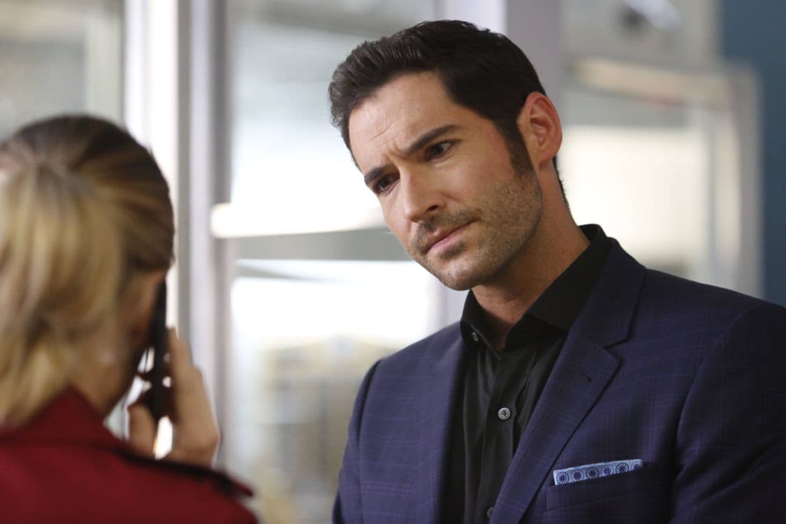 LUCIFER: Tom Ellis in the “Liar, Liar, Slutty Dress on Fire” episode of LUCIFER airing Monday, Oct. 3 (9:01-10:00 PM ET/PT) on FOX. Cr: Bettina Strauss/FOX.