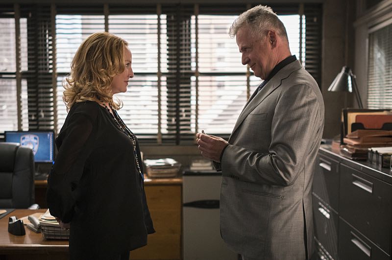 "Render, and Then Seize Her" -- Holmes learns a secret about Captain Gregson's girlfriend when she hires him for a case she wants kept off of Gregson's radar. Also, Holmes and Watson join the NYPD's search for an abducted woman, on ELEMENTARY, Sunday, Oct. 23 (10:30-11:30 PM, ET/10:00-11:00 PM, PT) on the CBS Television Network. Pictured Aidan Quinn as Captain Tommy Gregson and Virginia Madsen as Paige Photo: Michael Parmelee/CBS é2016 CBS Broadcasting, Inc. All Rights Reserved