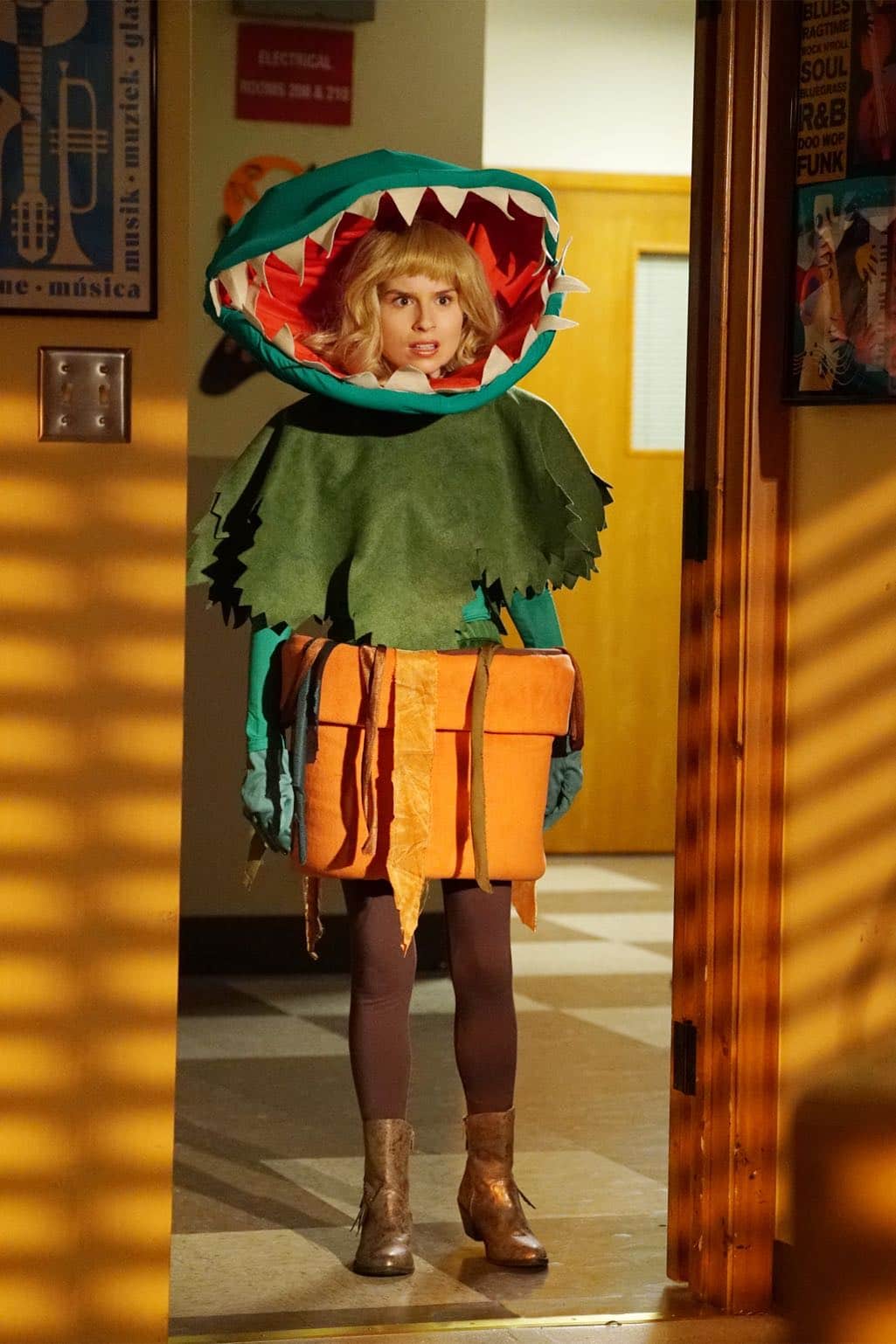 THE GOLDBERGS - "Stefan King" - Adam's love of Stephen King inspires him to try his hand at horror writing. After learning the monster in Adam's story is based off Beverly, she forces Adam to stay in on Halloween and rewrite it, hoping he depicts her as a better mother. Meanwhile, Erica is desperate to find a date to the costume dance and forces Barry go with her, on "The Goldbergs," WEDNESDAY, OCTOBER 26 (8:00-8:30 p.m. EDT), on the ABC Television Network. (ABC/Ron Tom) ALLIE GRANT