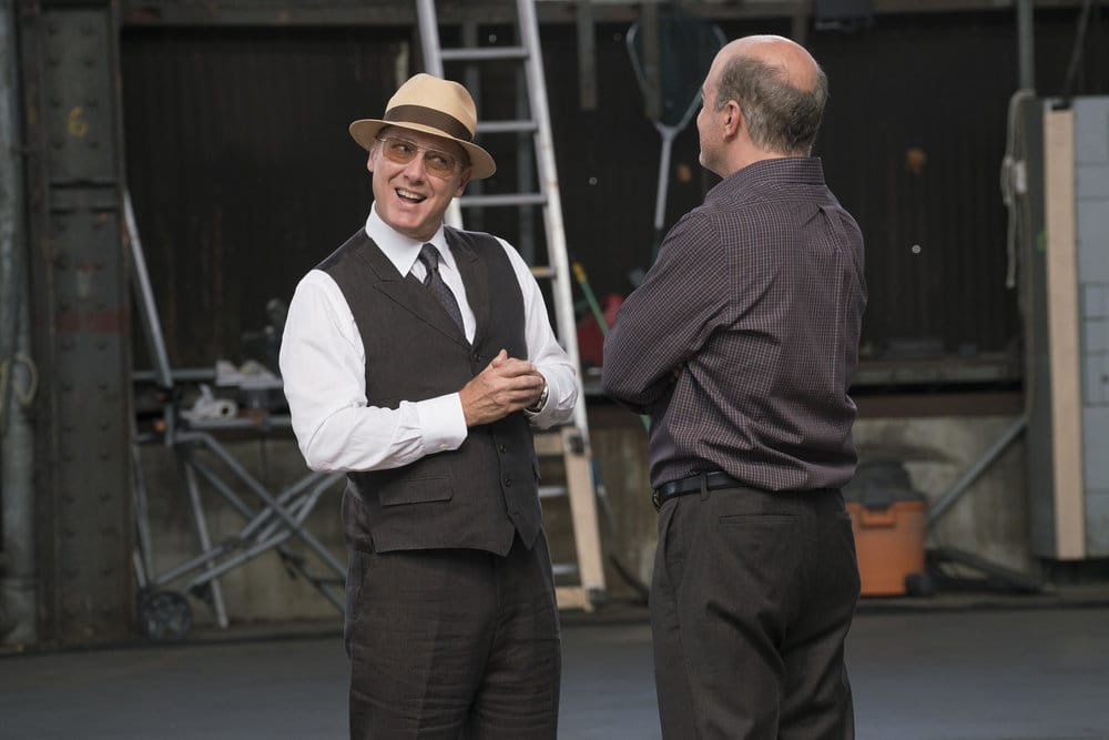 THE BLACKLIST -- "The Lindquist Concern #105" Episode 405 -- Pictured: (l-r) James Spader as Raymond "Red" Reddington, Matt Servitto as Dr. Sebastian Reifler -- (Photo by: Barbara Nitke/NBC)