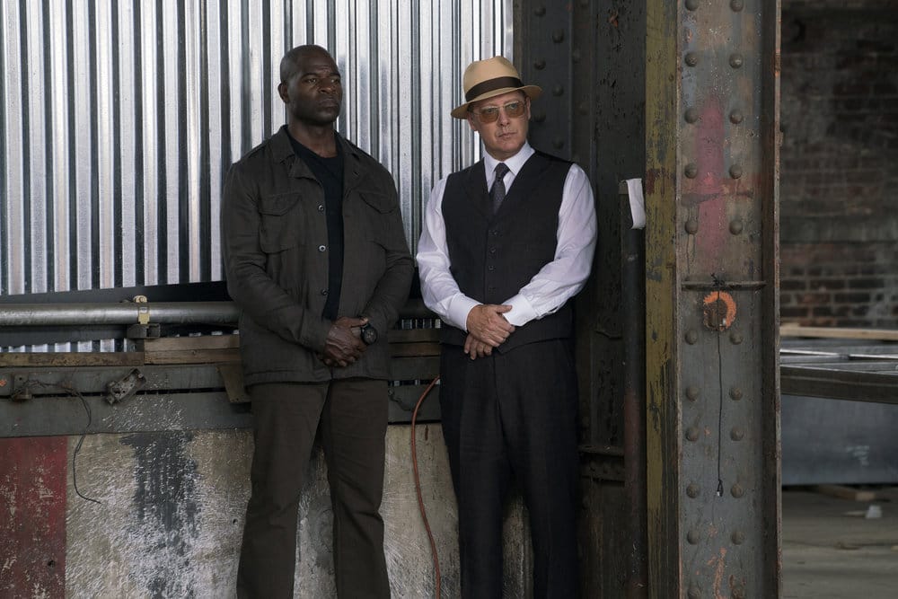 THE BLACKLIST -- "The Lindquist Concern #105" Episode 405 -- Pictured: (l-r) Hisham Tawfiq as Dembe Zuma, James Spader as Raymond "Red" Reddington -- (Photo by: Barbara Nitke/NBC)
