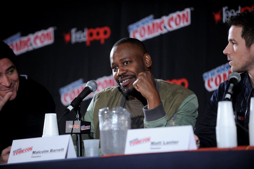 NEW YORK COMIC CON 2016 -- "Timeless" Panel -- Pictured: (l-r) Goran Visnjic, Malcolm Barrett, Matt Lanter on Sunday, October 9, 2016 from the Javits Center in New York, NY -- (Photo by: Brad Barket/NBC)