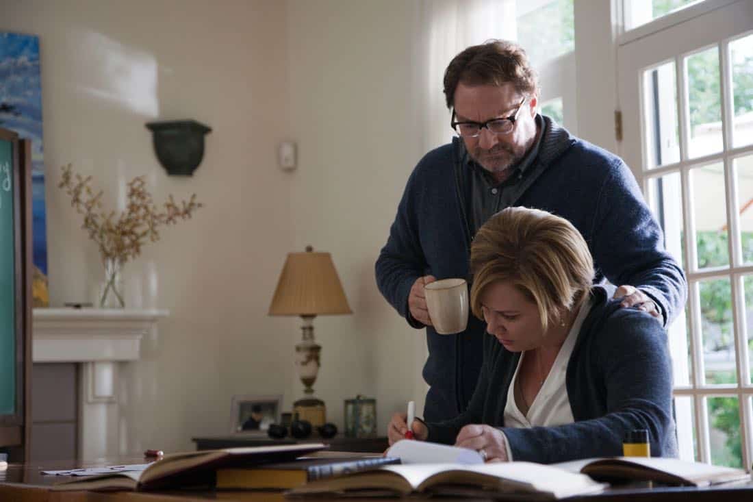 FRINGE: Raymond (guest star Stephen Root, L) watches his wife Kate (guest star Romy Rosemont, R) work a math equation in the "And Those We've Left Behind" episode of Fringe airing Friday, Nov. 11 (9:00-10:00 PM ET/PT) on FOX. ©2011 Fox Broadcasting Co. CR: Liane Hentscher/FOX
