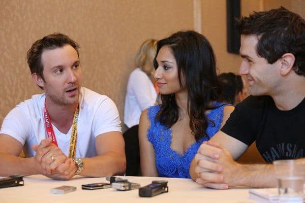 COMIC-CON_SYFY -- "Syfy Panels and Press Conferences at Comic Con on Saturday, July 14, 2012 in San Diego, CA" -- Pictured: (l-r) Sam Huntington, Meaghan Rath, Sam Witwer -- (Photo by: Evans Vestal Ward/Syfy) COMIC-CON_SYFY -- "Syfy Panels and Press Conferences at Comic Con on Saturday, July 14, 2012 in San Diego, CA" -- Pictured: (l-r) Sam Huntington, Meaghan Rath, Sam Witwer -- (Photo by: Evans Vestal Ward/Syfy)