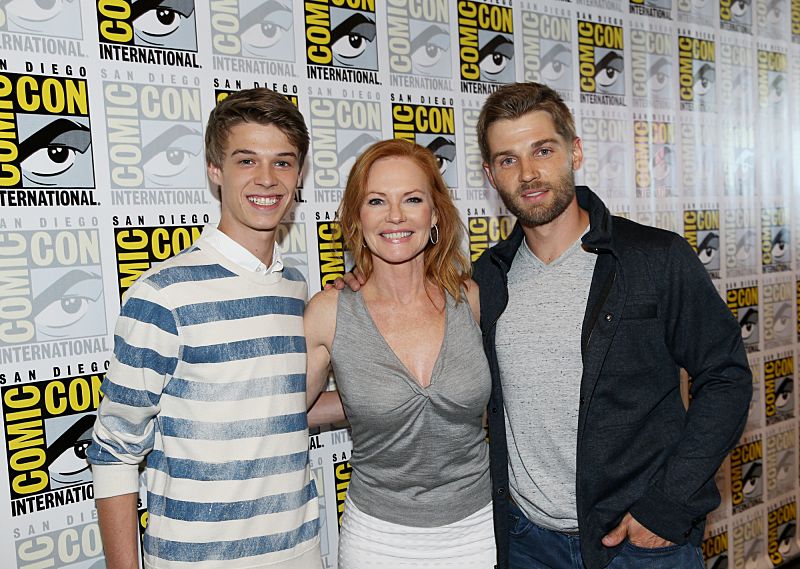 Colin Ford, Marg Helgenberger, & Mike Vogel of the CBS Series Under The Dome at COMIC CON 2015, held in San Diego, CA Photo: Monty Brinton/CBS ©2015 CBS Broadcasting Inc. All Rights Reserved