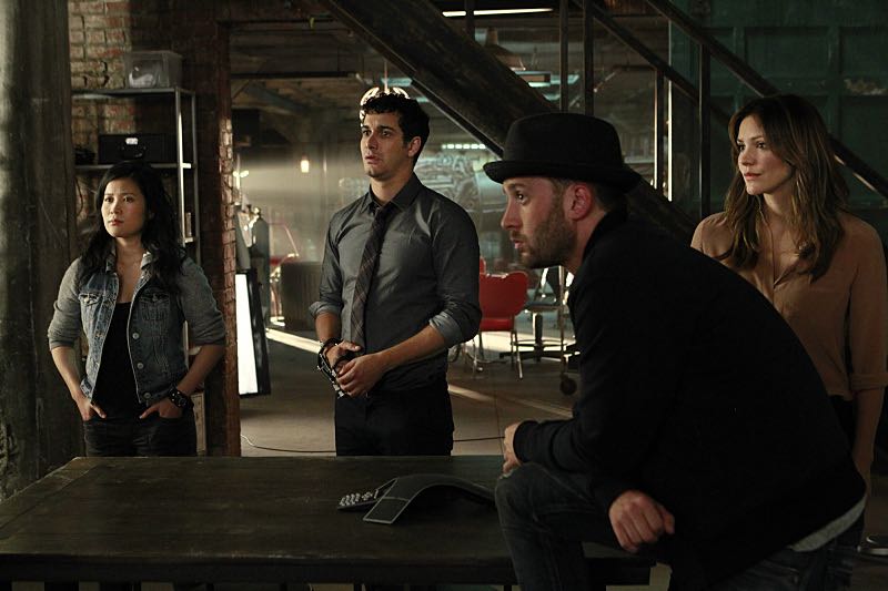 "Satellite of Love" -- The new Director of Homeland Security reunites the team when a nuclear powered Russian satellite is knocked out of orbit and must be diverted before it detonates over Southern California. Also, Paige and Walter must face their feelings for each other after hospital footage reveals Paige kissed him, on the second season premiere of SCORPION, Monday, Sept. 21 (9:00-10:00 PM, ET/PT) on the CBS Television Network. Alana De La Garza guest stars as the new head of Homeland Security and KISS front man Gene Simmons makes a cameo appearance as himself. Scorpion stars Elyes Gabel as Walter O'Brien, Robert Patrick as Agent Cabe Gallo, Katharine McPhee as Paige Dineen, Eddie Kaye Thomas as Toby Curtis, Jadyn Wong as Happy Quinn, Ari Stidham as Sylvester Dodd, and guest stars Alana De La Garza as Adriana Molina. Photo: Monty Brinton/CBS é2015 CBS Broadcasting, Inc. All Rights Reserved