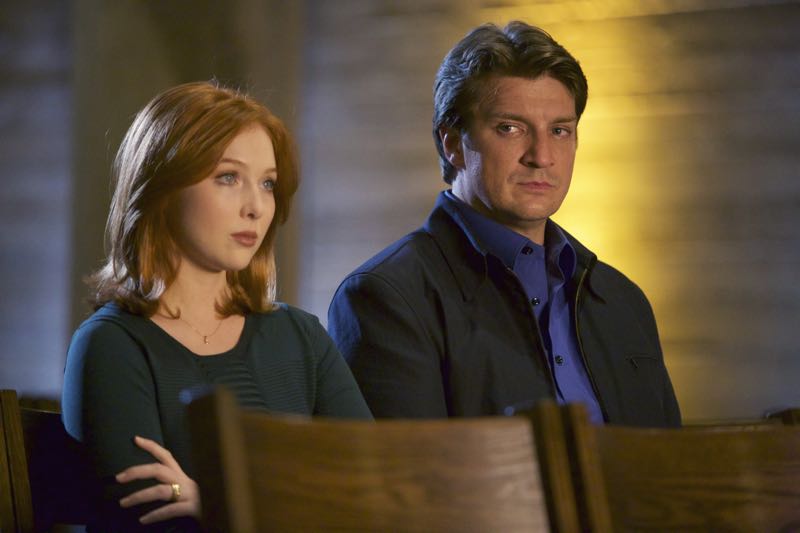 CASTLE - "What Lies Beneath" - When Castle's idol, a famously reclusive author, turns up dead, Castle is determined to solve his hero's murder. But as he and Beckett dig deeper, they discover that truth is stranger than fiction. "What Lies Beneath" will air on MONDAY, OCTOBER 12 (10:01-11:00 p.m. ET/PT) on the ABC Television Network. (ABC/Greg Gayne) MOLLY QUINN, NATHAN FILLION