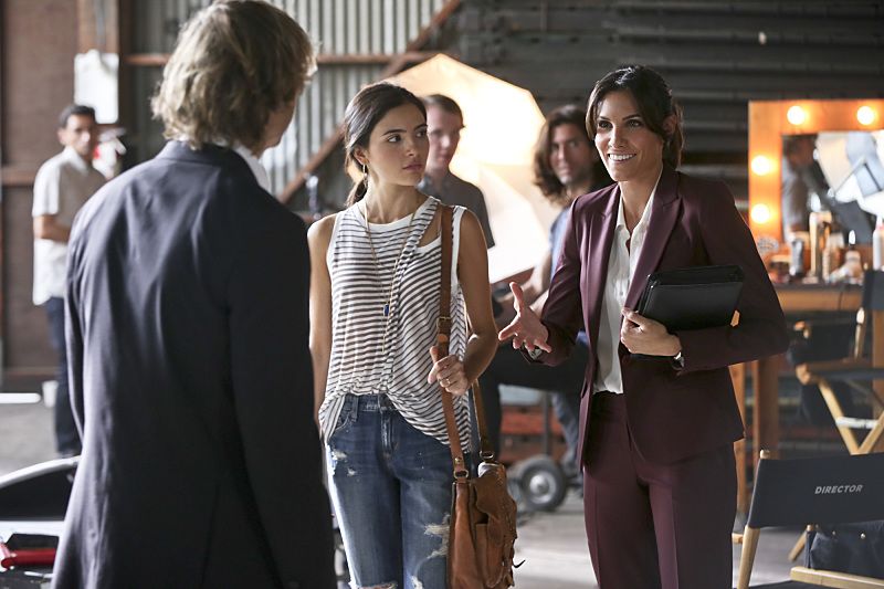 "Driving Miss Diaz" -- Pictured: Eric Christian Olsen (LAPD Liaison Marty Deeks), Arienne Mandi (Catalina Diaz) and Daniela Ruah (Special Agent Kensi Blye). The NCIS Los Angeles team investigates a 20-year old Peruvian massacre after a well-known fashion model, believed to be one of the survivors, is now a potential target. Also, Kensi goes undercover as the model's assistant and Deeks as her chauffeur, on NCIS: LOS ANGELES, Monday, Oct. 5 (10:00-11:00 PM, ET/PT), on the CBS Television Network. Photo: Monty Brinton/CBS é2015 CBS Broadcasting, Inc. All Rights Reserved.