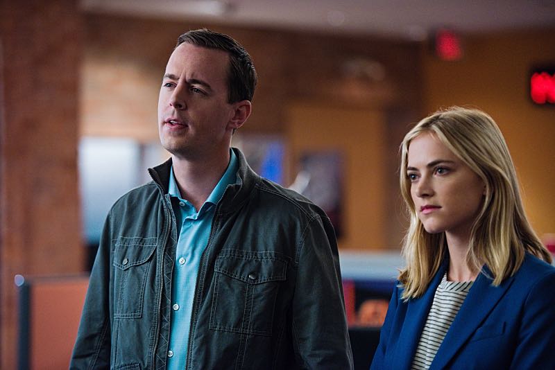 "Personal Day" -- Gibbs calls on the team to assist DEA Agent Luis Mitchell (John Gabriel) with a case that keeps going cold, but DiNozzo discovers there is more to Gibbs' personal connection to the agent and his desire to help him succeed. Also, the team gossips about Gibbs' new look after he replaces his standard military haircut and polo shirt for a modern cut and tailored dress shirt, on NCIS, Tuesday, Sept. 29 (8:00-9:00 PM, ET/PT), on the CBS Television Network. Pictured left to right: Sean Murray and Emily Wickersham Photo: Eddy Chen/CBS é2015 CBS Broadcasting, Inc. All Rights Reserved