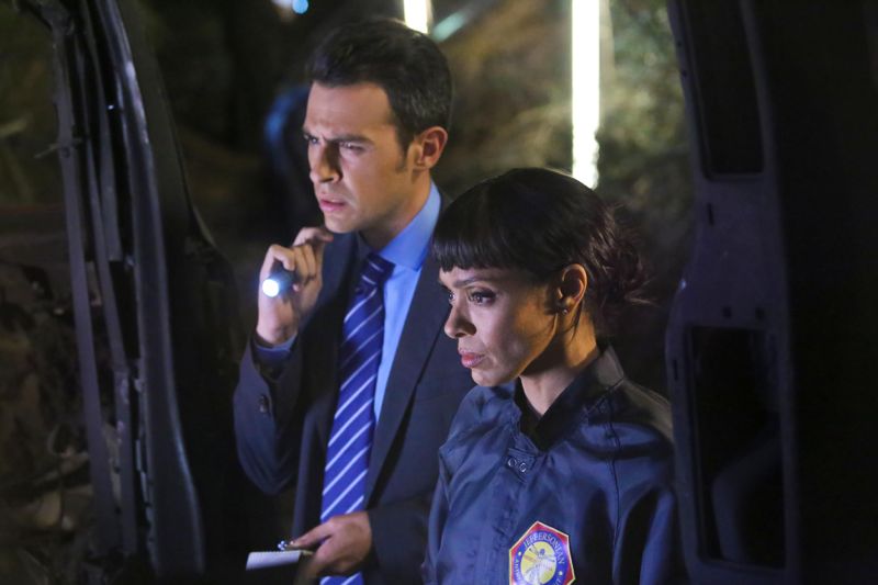 BONES: L-R: John Boyd and Tamara Taylor in the "The Loyalty in the Lie" season premiere of BONES airing Thursday, Oct. 1 (8:00-9:00 PM ET/PT) on FOX. ©2015 Fox Broadcasting Co. Cr: Kevin Estrada/FOX