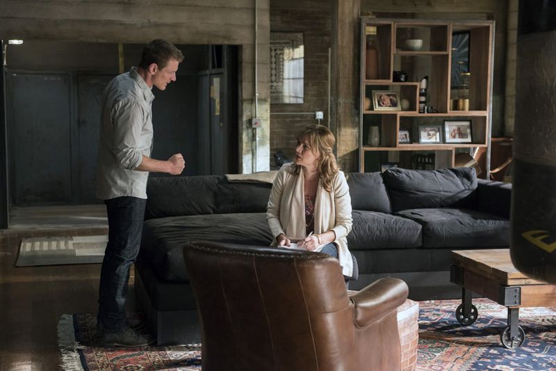 THE PLAYER -- "A House is Not a Home" Episode 106 -- Pictured: (l-r) Philip Winchester as Alex, Catherine Dent as Barbara Lee -- (Photo by: Brandon Hickman/NBC)