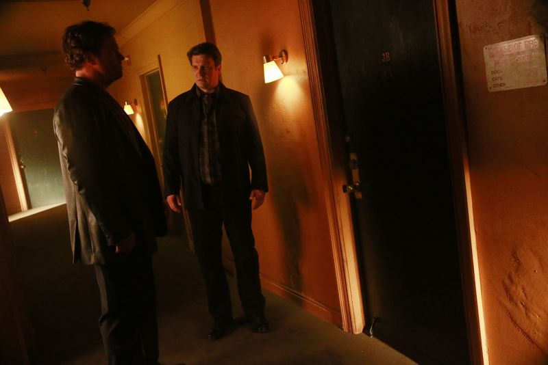 CASTLE - "Cool Boys" - Detective Slaughter (guest star Adam Baldwin) returns to enlist Castle's help in solving a high-stakes robbery case. But when a body is found linked to the crime, Slaughter becomes the number one suspect in the heist turned murder, while Castle has to determine whether he's guilty or help to prove he's innocent. "Cool Boys" will air on MONDAY, NOVEMBER 9 (10:01-11:00 p.m. ET/PT) on the ABC Television Network. (ABC/Mitch Haaseth) ADAM BALDWIN, NATHAN FILLION
