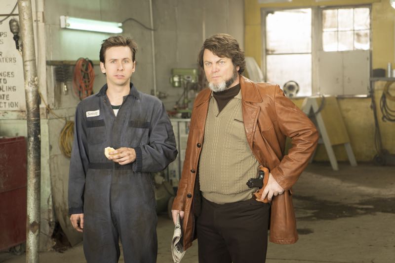 FARGO -- “Fear and Trembling” -- Episode 204 (Airs November 2, 10:00 pm e/p) Pictured: (l-r) Daniel Beirne as Sonny Greer, Nick Offerman as Karl Weathers. CR: Chris Large/FX FARGO -- “Fear and Trembling” -- Episode 204 (Airs November 2, 10:00 pm e/p) Pictured: (l-r) Daniel Beirne as Sonny Greer, Nick Offerman as Karl Weathers. CR: Chris Large/FX