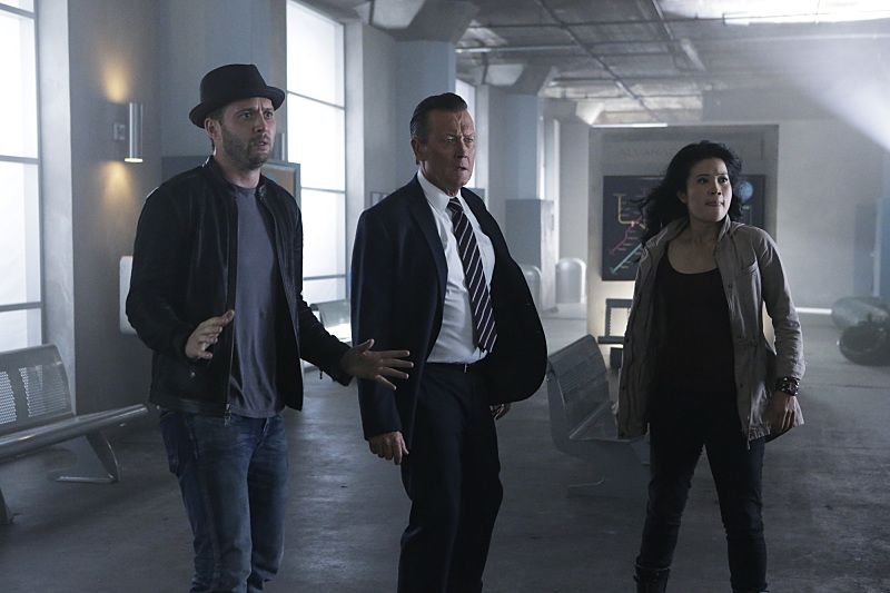 "Crazy Train" -- Team Scorpion must stop a sabotaged runaway subway train with Paige and Ralph on board. Also, in his attempt to impress Happy, Toby has his first boxing match, on SCORPION, Monday, Nov. 2 (9:00-9:59 PM, ET/PT) on the CBS Television Network. Pictured: Eddie Kaye Thomas as Toby Curtis, Robert Patrick as Agent Cabe Gallo, Jadyn Wong as Happy Quinn. Photo: Sonja Flemming/CBS é2015 CBS Broadcasting, Inc. All Rights Reserved