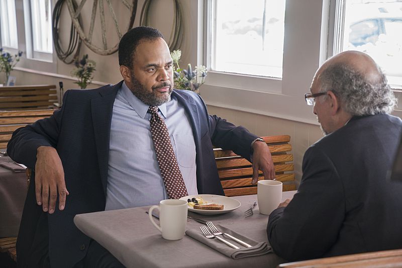 Victor Williams as Detective Jeffries and Richard Schiff as Jon Gottlief in The Affair (season 2, episode 5). - Photo: Mark Schafer/SHOWTIME - Photo ID: TheAffair_205_8639
