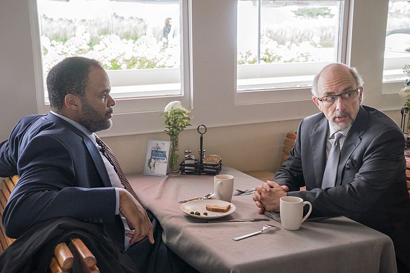 Victor Williams as Detective Jeffries and Richard Schiff as Jon Gottlief in The Affair (season 2, episode 5). - Photo: Mark Schafer/SHOWTIME - Photo ID: TheAffair_205_8433