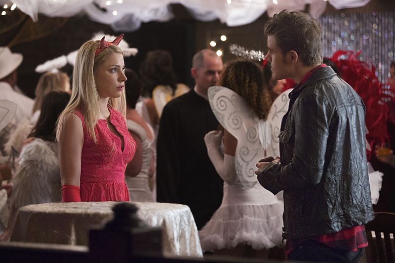 The Vampire Diaries -- "I Carry Your Heart With Me" -- Image Number: VD704a_0073.jpg -- Pictured (L-R): Teressa Liane as Mary Louise and Paul Wesley as Stefan -- Photo: Bob Mahoney/The CW -- é 2015 The CW Network, LLC. All rights reserved.