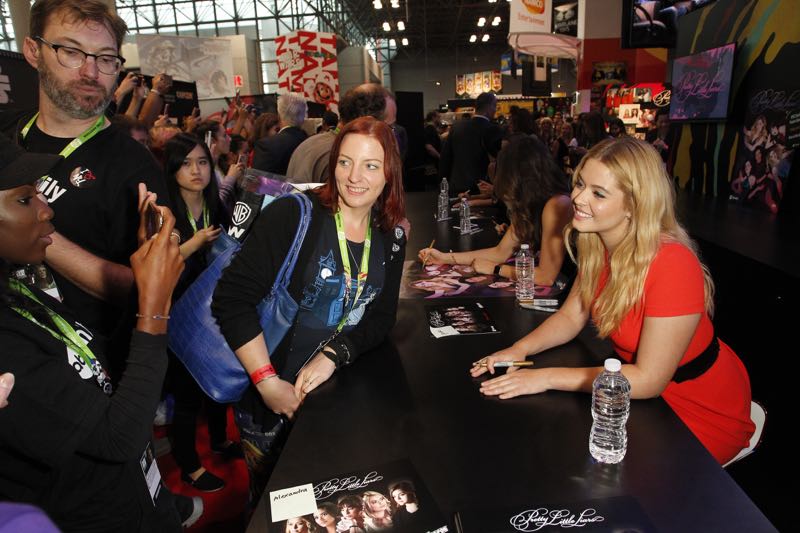 PRETTY LITTLE LIARS - Lucy Hale, Shay Mitchell, Ashley Benson, Troian Bellisario and Sasha Pieterse as well as Executive producers Marlene King, Oliver Goldstick and Joseph Dougherty assemble at Comic-Con New York to preview the new mystery facing the girls when "Pretty Little Liars" returns in January 2016. (ABC Family/Lou Rocco) FANS, SASHA PIETERSE