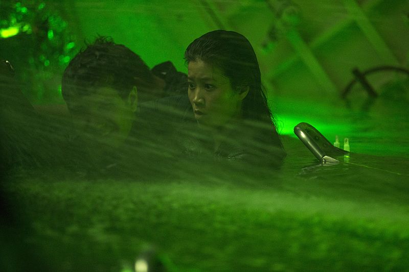 "Robots" -- Walter, Cabe and Happy are trapped with the crew in a top secret submarine when an explosion sends it to the bottom of the ocean with limited oxygen and a self-destruct function that will soon activate, on SCORPION, Monday, Oct. 12 (9:00-9:59 PM, ET/PT) on the CBS Television Network. Pictured: Jadyn Wong as Happy Quinn, Elyes Gabel as Walter O'Brien. Photo: Sonja Flemming/CBS é2015 CBS Broadcasting, Inc. All Rights Reserved