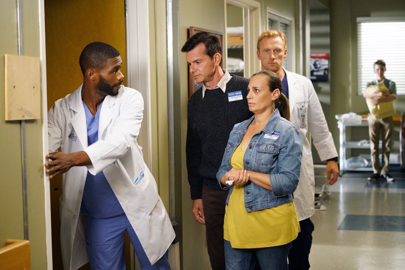 GREY'S ANATOMY - "Old Time Rock'n Roll" -- Owen suggests the interns learn a vital lesson on how to break bad news to patients' families, and Arizona's 90-year-old patient reassures her that she's destined to find love again. Meanwhile, the sisters completely forget about the dinner party they're hosting for everyone, on "Grey's Anatomy," THURSDAY, OCTOBER 15 (8:00--9:00 p.m., ET) on the ABC Television Network. (ABC/Adam Taylor) CHAUNCEY JENKINS, KEVIN MCKIDD