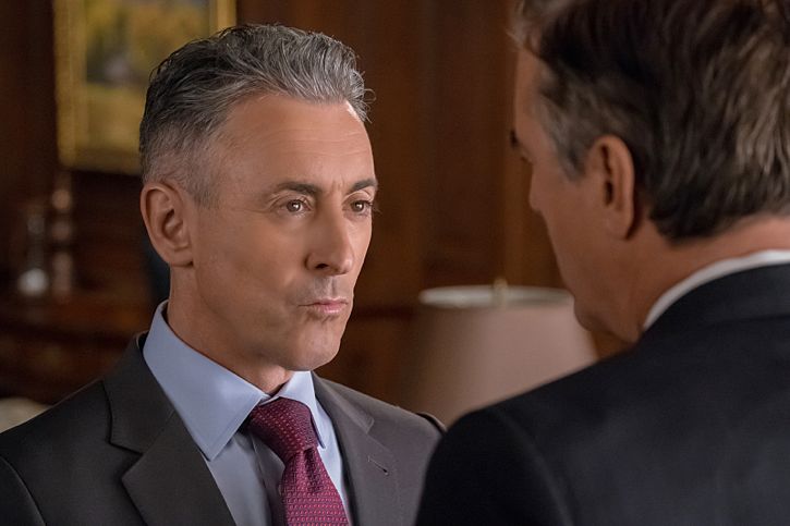 "Targets" -- Alicia joins a secret panel of attorneys advising the U.S. government on a controversial case. Also, Eli hires Elsbeth Tascioni (Carrie Preston) to uncover why the FBI is targeting Peter, on THE GOOD WIFE, Sunday, Feb. 21 (9:00-10:00 PM, ET/PT) on the CBS Television Network. Pictured (L-R) Alan Cumming as Eli Gold and Chris Noth as Peter Florrick Photo: Jeff Neumann/CBS é2015 CBS Broadcasting, Inc. All Rights Reserved
