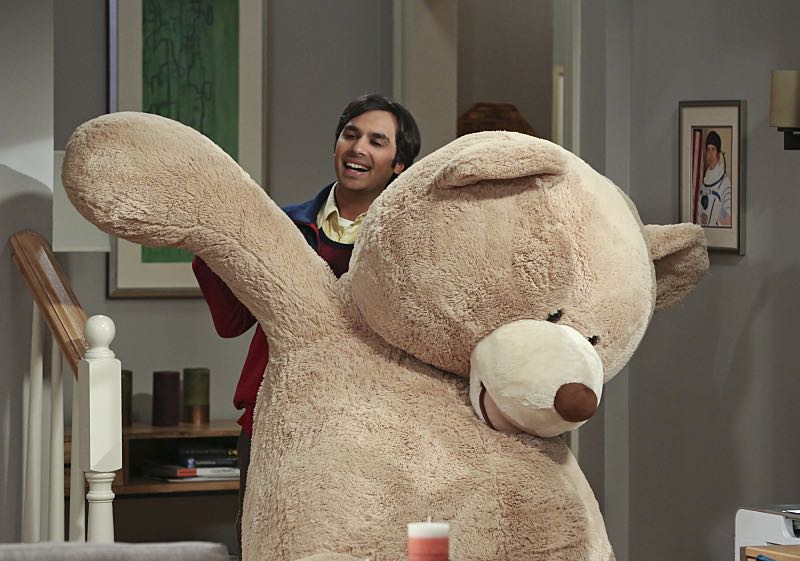 "The Big Bear Precipitation" -- When Koothrappali (Kunal Nayyar, pictured) goes overboard with pregnancy gifts, Wolowitz and Bernadette must draw the line, on THE BIG BANG THEORY, Thursday, April 7 (8:00-8:31 PM, ET/PT) on the CBS Television Network. Photo: Michael Yarish/Warner Bros. Entertainment Inc. é 2016 WBEI. All rights reserved.