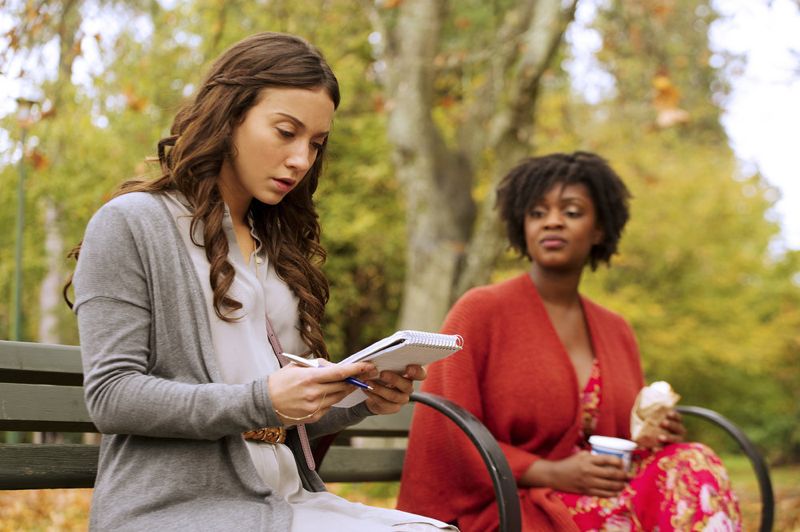 THE MAGICIANS -- "The Writing Room" Episode 109 -- Pictured: (l-r) Stella Maeve as Julia, Yaani King as Kiera -- (Photo by: Carole Segal/Syfy)