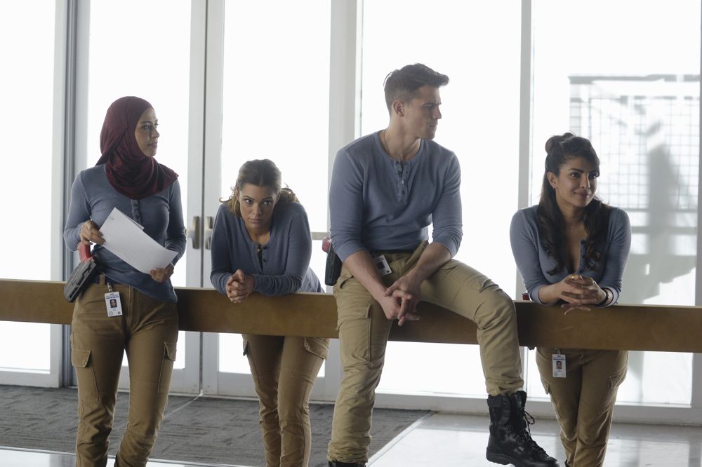QUANTICO - "Clear" - This week the NATS learn how to source information from confidential informants, but when they test their skills in the real world, they soon realize being an agent is not as easy as it seems. Meanwhile, in the future, Alex and a fellow agent find themselves in a life or death situation when they are forced to provide classified information that could result in deadly consequences on "Quantico" SUNDAY, MARCH 13 (10:00-11:00 EDT) on the ABC Television Network. (ABC/Phillippe Bosse) YASMIN AL MASSRI, ANABELLE ACOSTA, LENNY PLATT, PRIYANKA CHOPRA