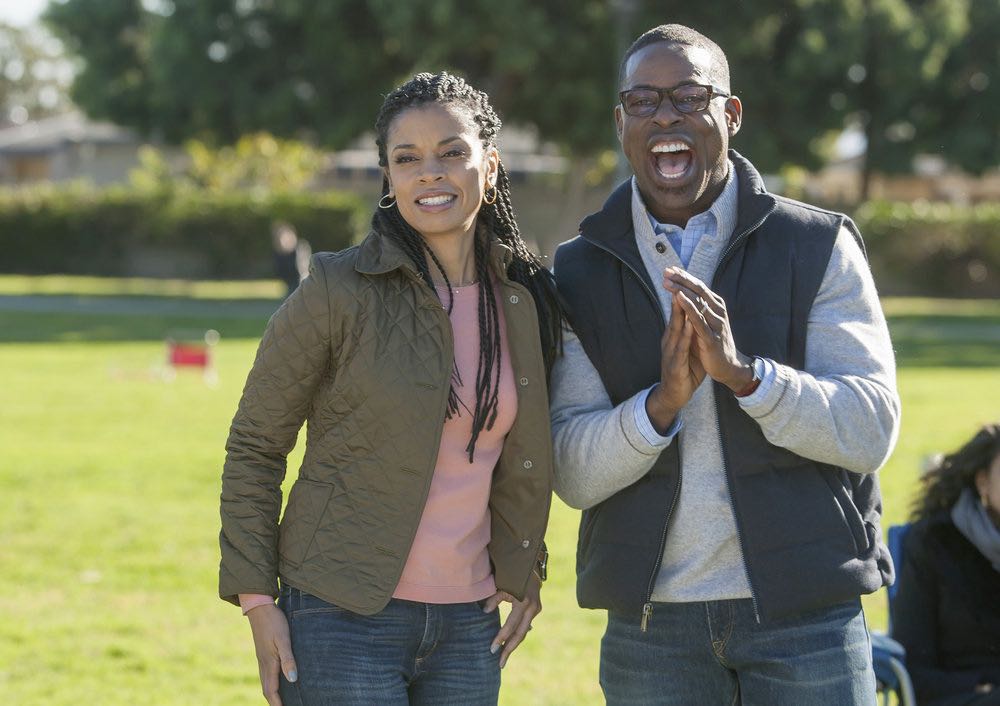 THIS IS US -- Pilot -- Pictured: (l-r) Susan Kelechi Watson as Beth, Sterling K. Brown as Randall -- (Photo by: Ron Batzdorff/NBC)