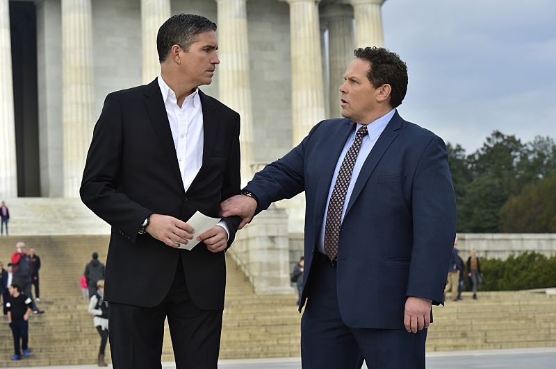 "Synecdoche" -- The team must unravel a conspiracy and stay ahead of the Secret Service when the President of the United States becomes their newest number. Also, Finch separates himself from the team and considers taking drastic action to combat Samaritan, on PERSON OF INTEREST, Tuesday, June 7 (10:00 -- 11:00 PM ET/PT) on the CBS Television Network. Pictured L-R: Jim Caviezel as John Reese and Kevin Chapman as Lionel Fusco Photo: John Paul Filo/CBS é2015 CBS Broadcasting Inc. All Rights Reserved.