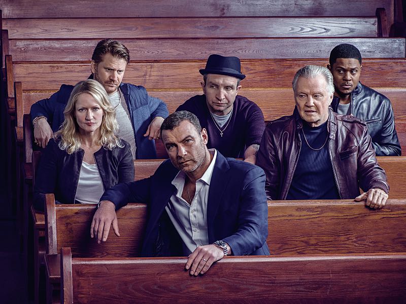 Paula Malcomson as Abby Donovan, Dash Mihok as Bunchy Donovan, Liev Schreiber as Ray Donovan, Eddie Marsan as Terry Donovan, Jon Voight as Mickey Donovan and Pooch Hall as Daryll in RAY DONOVAN (Season 4, Gallery). - Photo: Brian Bowen Smith/SHOWTIME Paula Malcomson as Abby Donovan, Dash Mihok as Bunchy Donovan, Liev Schreiber as Ray Donovan, Eddie Marsan as Terry Donovan, Jon Voight as Mickey Donovan and Pooch Hall as Daryll in RAY DONOVAN (Season 4, Gallery). - Photo: Brian Bowen Smith/SHOWTIME