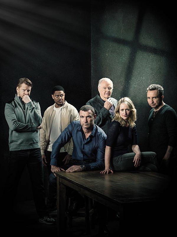 Dash Mihok as Bunchy Donovan, Pooch Hall as Daryll, Liev Schreiber as Ray Donovan, Jon Voight as Mickey Donovan, Paula Malcomson as Abby Donovan and Eddie Marsan as Terry Donovan in RAY DONOVAN (Season 4, Gallery). - Photo: Brian Bowen Smith/SHOWTIME Dash Mihok as Bunchy Donovan, Pooch Hall as Daryll, Liev Schreiber as Ray Donovan, Jon Voight as Mickey Donovan, Paula Malcomson as Abby Donovan and Eddie Marsan as Terry Donovan in RAY DONOVAN (Season 4, Gallery). - Photo: Brian Bowen Smith/SHOWTIME