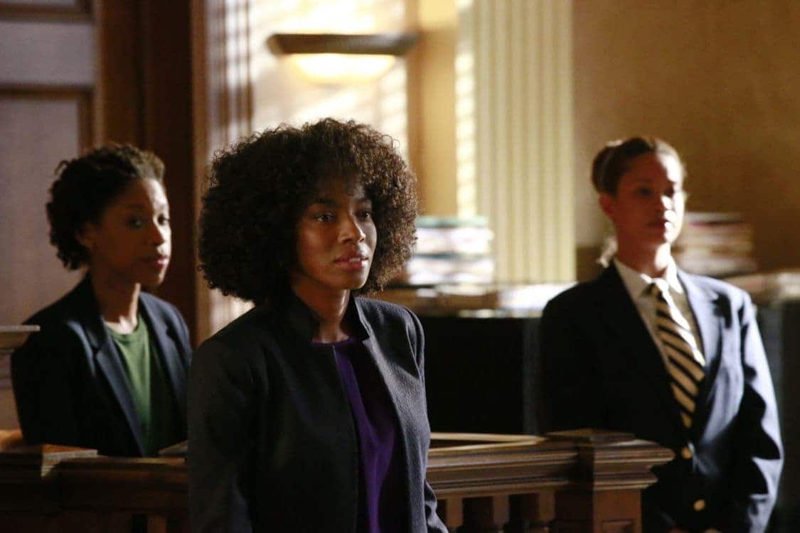 HOW TO GET AWAY WITH MURDER - "Always Bet Black" - Annalise presents her class with a high-profile murder case that pushes even the Keating 5's morals, while Laurel makes a shocking discovery through an unlikely source, on "How to Get Away with Murder," THURSDAY, OCTOBER 6 (10:00-11:00 p.m. EDT), on the ABC Television Network. (ABC/Mitch Haaseth) AMBER FRIENDLY, MILUANA JACKSON