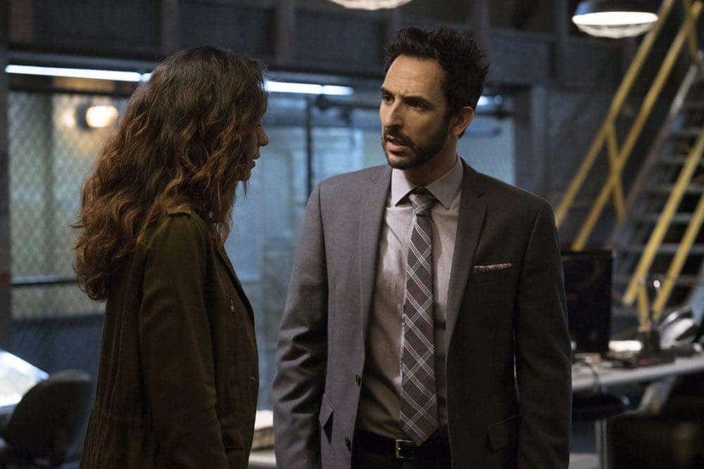 THE BLACKLIST -- "Gaia: #81" Episode 404 -- Pictured: (l-r) Mozhan Marno as Samar Navabi, Amir Arison as Aram Mojtabai -- (Photo by: Virginia Sherwood/NBC)