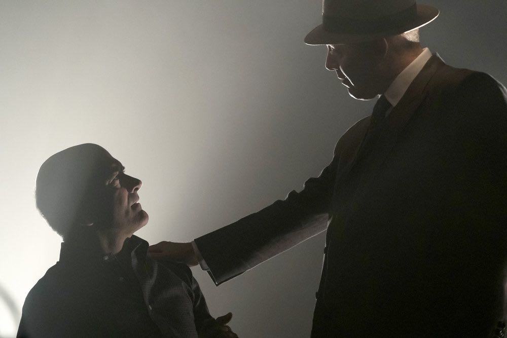 THE BLACKLIST -- "Gaia: #81" Episode 404 -- Pictured: (l-r) Matt Servitto as Dr. Sebastian Reifler, James Spader as Raymond "Red" Reddington -- (Photo by: Virginia Sherwood/NBC)