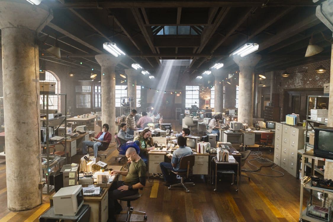 Bullpen - Halt and Catch Fire _ Season 3, Episode 8 - Photo Credit: Tina Rowden/AMC Bullpen - Halt and Catch Fire _ Season 3, Episode 8 - Photo Credit: Tina Rowden/AMC