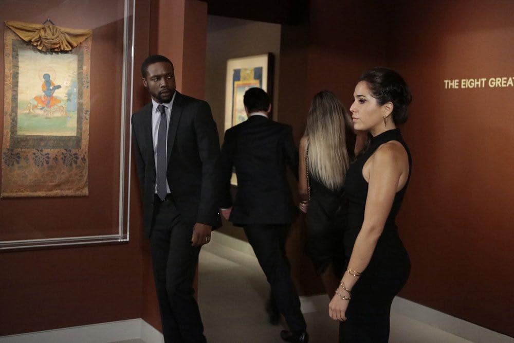 BLINDSPOT -- "If Beth" Episode 204 -- Pictured: (l-r) Rob Brown as Edgar Reade, Audrey Esparza as Tasha Zapata -- (Photo by: Giovanni Ruffino/NBC)