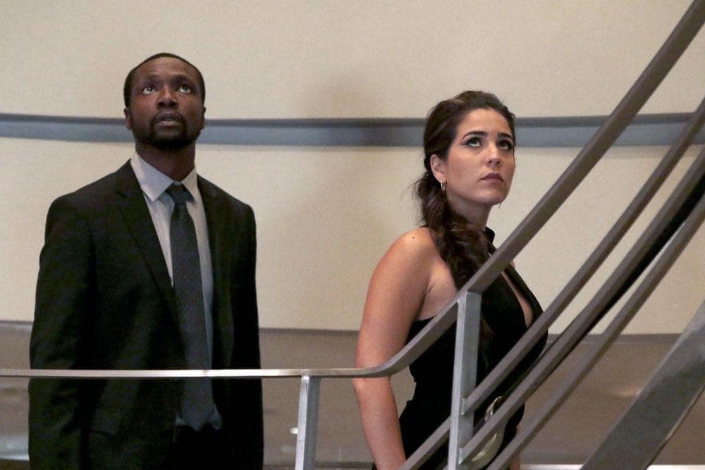 BLINDSPOT -- "If Beth" Episode 204 -- Pictured: (l-r) Rob Brown as Edgar Reade, Audrey Esparza as Tasha Zapata -- (Photo by: Giovanni Ruffino/NBC)