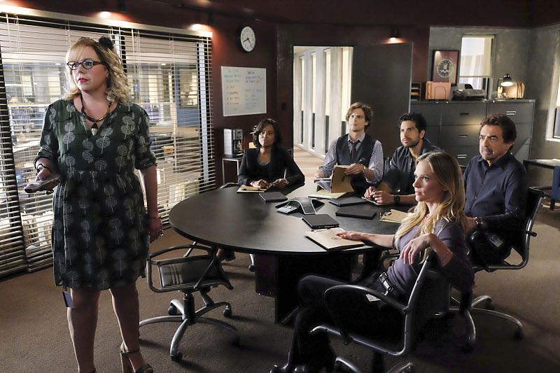 "Taboo" -- The BAU team is called upon to investigate when the bodies of three women are discovered encased in concrete in 55-gallon drums, on CRIMINAL MINDS, Wednesday, Oct. 12, 2016 (9:00-10:00 PM, ET/PT), on the CBS Television Network. Pictured: Kirsten Vangsness (Penelope Garcia), Aisha Tyler (Dr. Tara Lewis), Matthew Gray Gubler (Dr. Spencer Reid), Adam Rodriguez (Luke Alvez), Joe Mantegna (David Rossi), A.J. Cook(Jennifer "JJ" Jareau) Photo: Darren Michaels/CBS é2016 CBS Broadcasting, Inc. All Rights Reserved