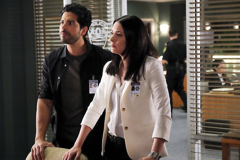 "Taboo" -- The BAU team is called upon to investigate when the bodies of three women are discovered encased in concrete in 55-gallon drums, on CRIMINAL MINDS, Wednesday, Oct. 12, 2016 (9:00-10:00 PM, ET/PT), on the CBS Television Network. Pictured: Adam Rodriguez (Luke Alvez), Paget Brewster (Emily Prentiss) Photo: Darren Michaels/CBS é2016 CBS Broadcasting, Inc. All Rights Reserved