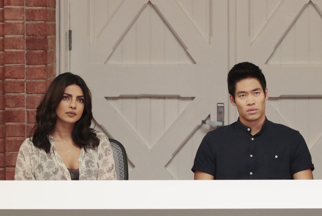 QUANTICO - "Lipstick" - The new CIA recruits begin running counter-surveillance exercises at The Farm while Alex and Ryan navigate their new relationship with each other. In the future, Ryan and Raina try to disrupt the terrorists' plan to blend in with hostages while trust becomes a deadly weapon, as not everyone is who they seem to be, on "Quantico," airing SUNDAY, OCTOBER 2 (10:00-11:00 p.m. EDT), on the ABC Television Network. (ABC/Giovanni Rufino) PRIYANKA CHOPRA, DAVID LIM