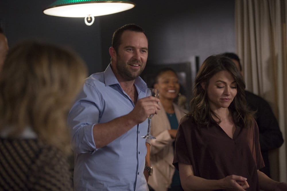 BLINDSPOT -- "Do Not Slack, the Featherweight Wins" Episode 208 -- Pictured: (l-r) Sullivan Stapleton as Kurt Weller, Trieste Dunn as Allison Knight -- (Photo by: Eric Liebowitz/Warner Bros/NBC)