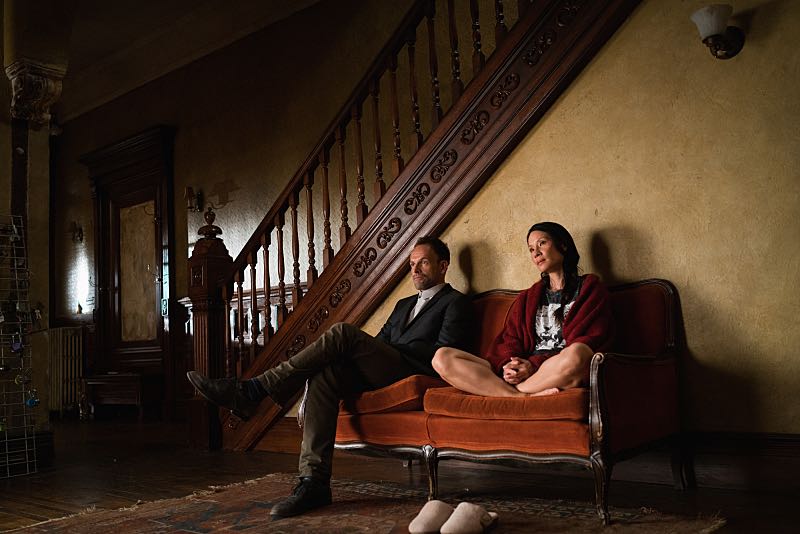 "Henny Penny the Sky is Falling" -- Captain Gregson lobbies to include Holmes and Watson when his unit is selected to receive a city commendation for its exemplary work. Also, as Holmes and Watson consult on the investigation into a financial analyst's murder, they are drawn into the world of asteroid research, on the 100th episode of ELEMENTARY, Sunday, Oct. 30 (10:00-11:00 PM, ET/PT) on the CBS Television Network. Pictured (L-R) Jonny Lee Miller as Sherlock Holmes and Lucy Liu as Joan Watson Photo: Michael Parmelee/CBS é2016 CBS Broadcasting, Inc. All Rights Reserved