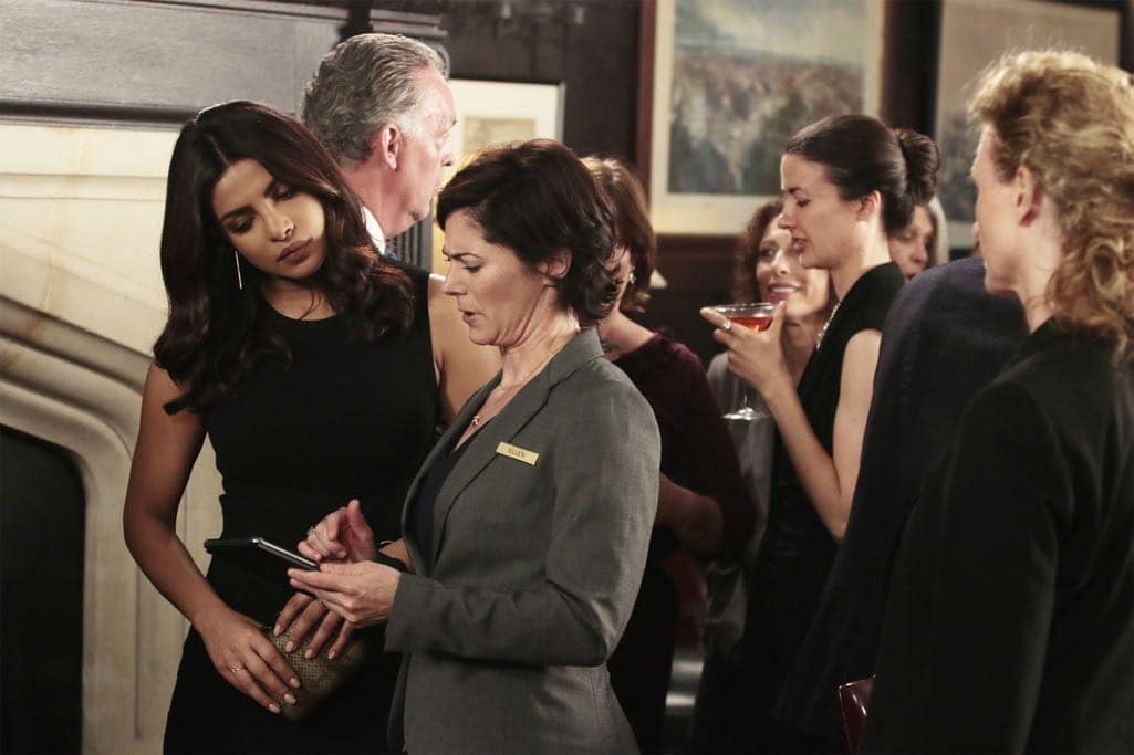 QUANTICO - "KMFORGET" - At the Farm, Harry is still suspicious of Alex and Ryan, and he's determined to learn more about their plan, while Leon is recruited for a special assignment by Owen. Meanwhile, in the future, Alex continues to run from the terrorists but faces her toughest challenge yet when the terrorists corner her on "Quantico," airing SUNDAY, OCTOBER 30 (10:00-11:00 p.m. EDT), on the ABC Television Network. (ABC/Giovanni Rufino) PRIYANKA CHOPRA, CAROLINE STRONG
